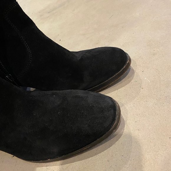 FRYE SUEDE CLARA BLACK OVER THE KNEE BOOTS - Picture 6 of 7